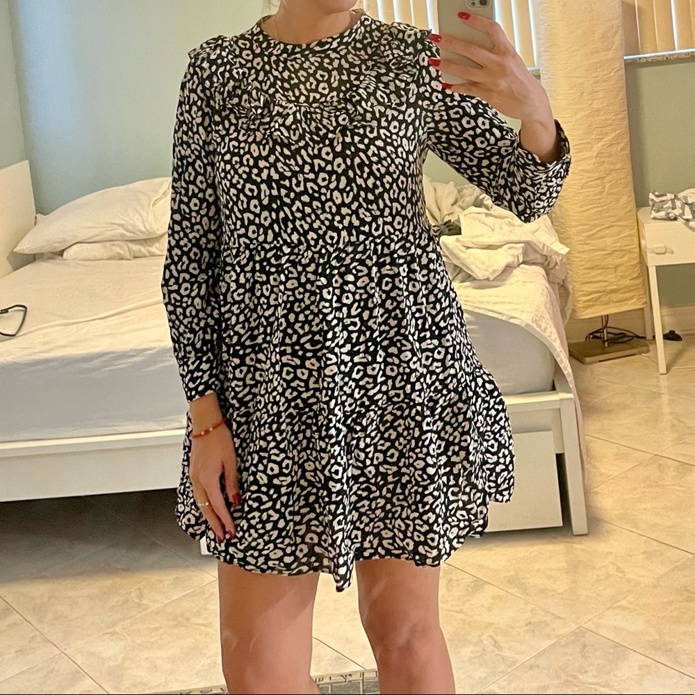 Zara mini dress animal print L